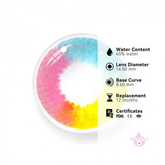 Magmoos Mulit Rainbow Coloured Contact Lenses Myday