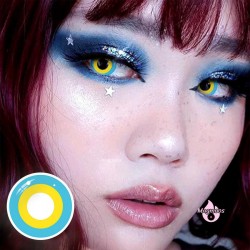 Magmoos Block Blue & Yellow Coloured Contact Lenses Air Optix