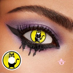 Magmoos Cat Yellow Coloured Contact Lenses Avaira