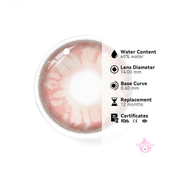 Magmoos Gem Pink Coloured Contact Lenses 